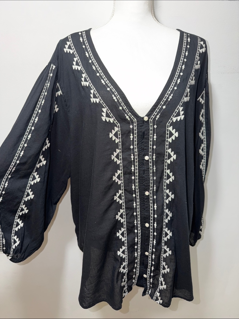 Old Navy Womens‎ Peasant Balloon Sleeve Top XXL Artsy Equestrian Western Boho